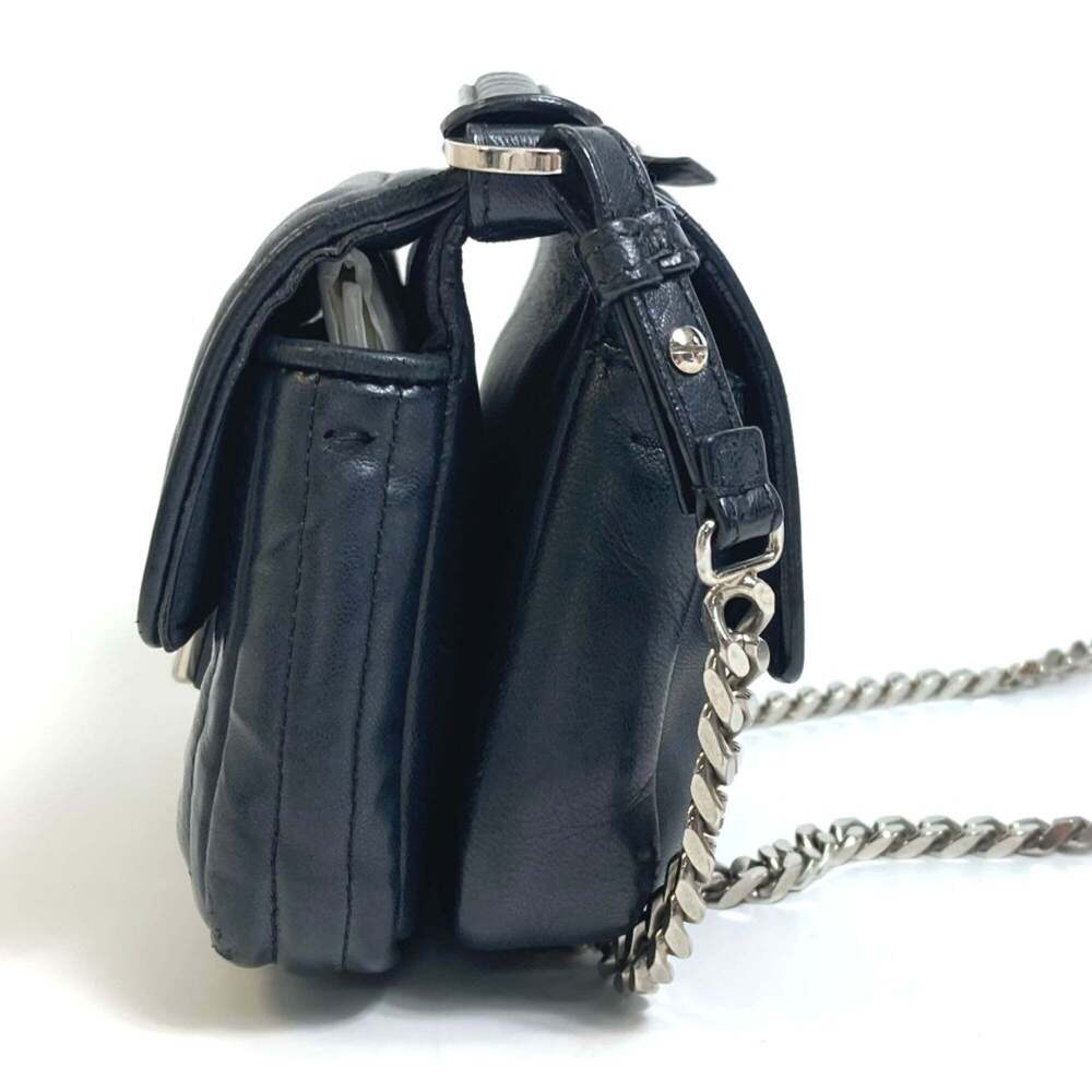 FENDI Black Leather Pochette Shoulder Bag - Picture 3 of 16